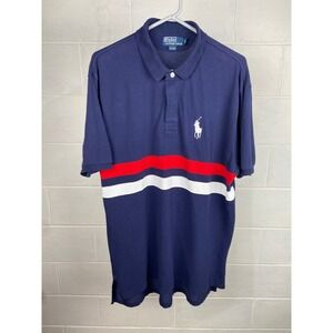 Polo Ralph Lauren Polo Rugby Shirt Big Pony Logo‎ Red White Stripe XL Button